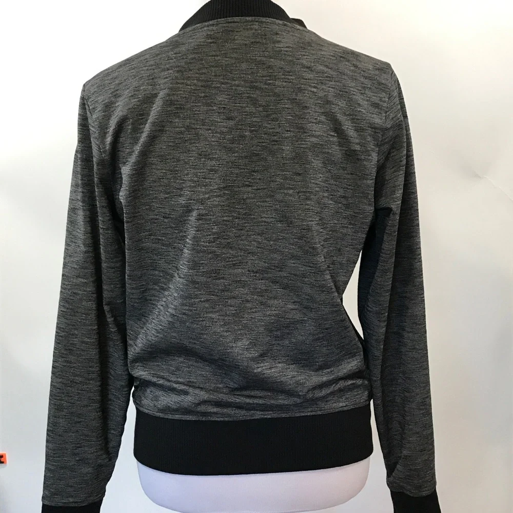 Athleta bomber jacket gray black size M - Picture 4 of 8